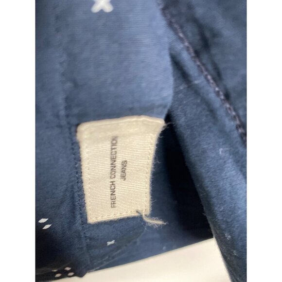 FRENCH CONNECTION MEN'S NAVY BLUE LS BUTTON-DOWN SHIRT SLIM SZ XL - Picture 3 of 5